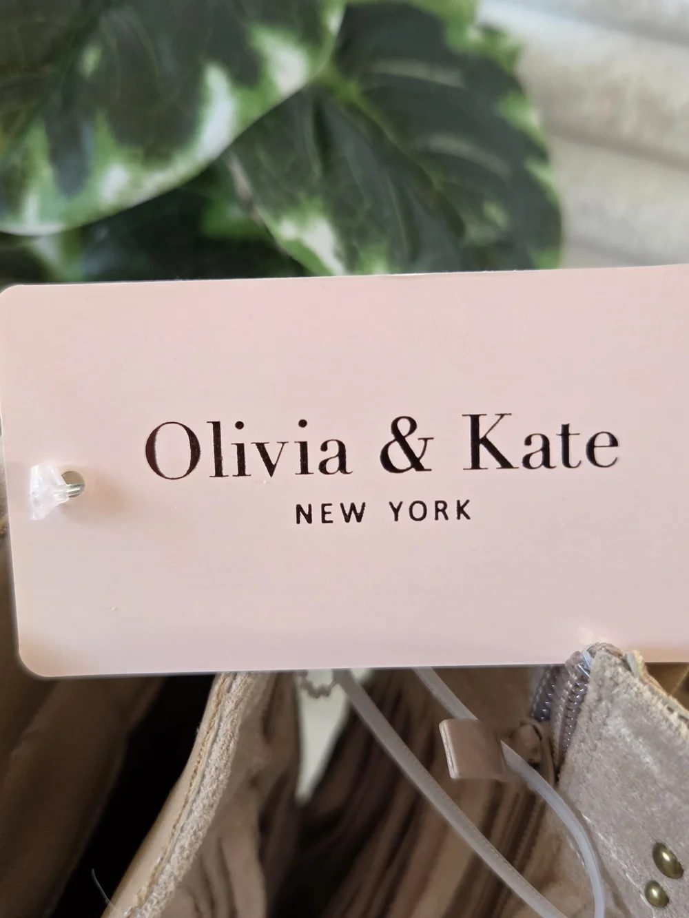 Olivia & Kate beige suede